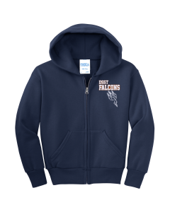 DSST Falcons - Youth Core Fleece Full-Zip Hooded Sweatshirt.  PC90YZH